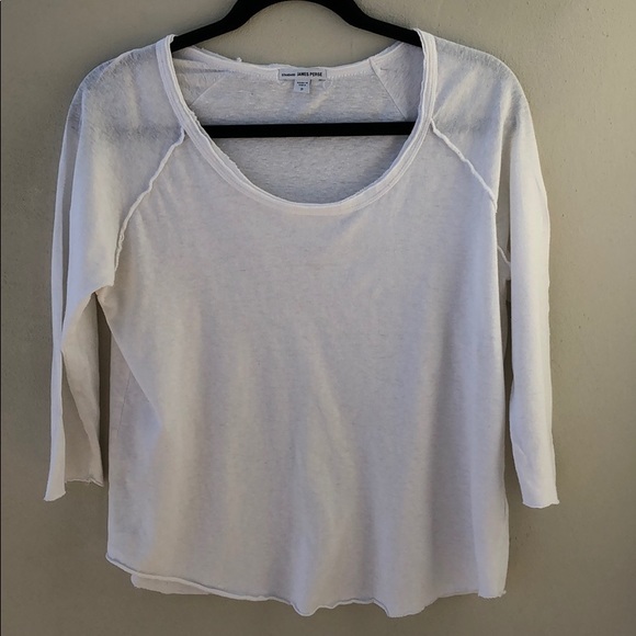James Perse Tops - James Perse ragged L/S white “T”